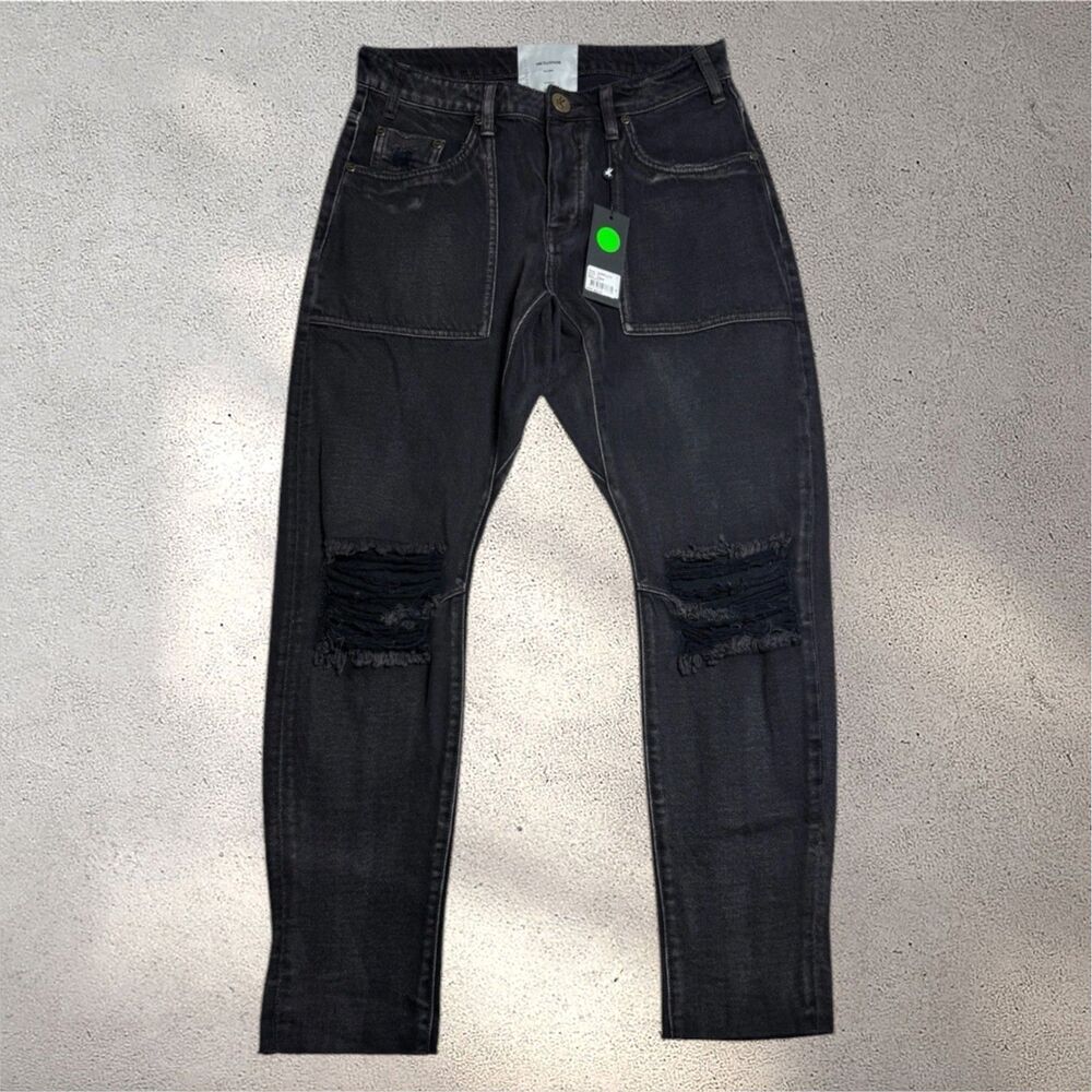 One Teaspoon Womens Distressed Skinny Jeans Size 26 Button Fly Raw Hem Punk